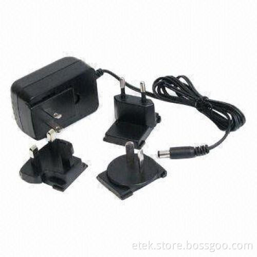 Switching Adapter with Interchangeable AC Plugs, 12W Output Power and 90 to 264V AC Voltage